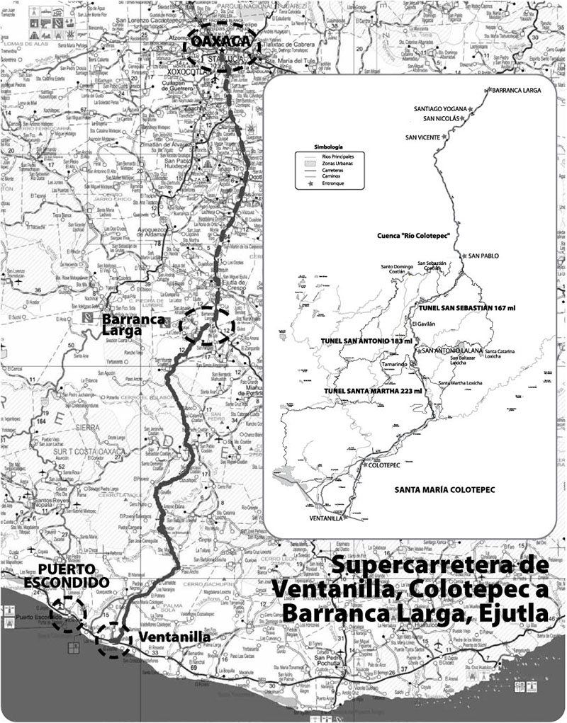 View of Barra de Colotepec in ultralight flight.