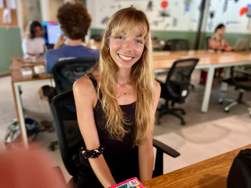 Claire Demanchaux at work at Selina on Zicatela.