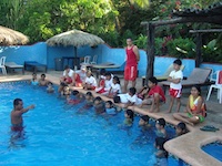 Class in the pool